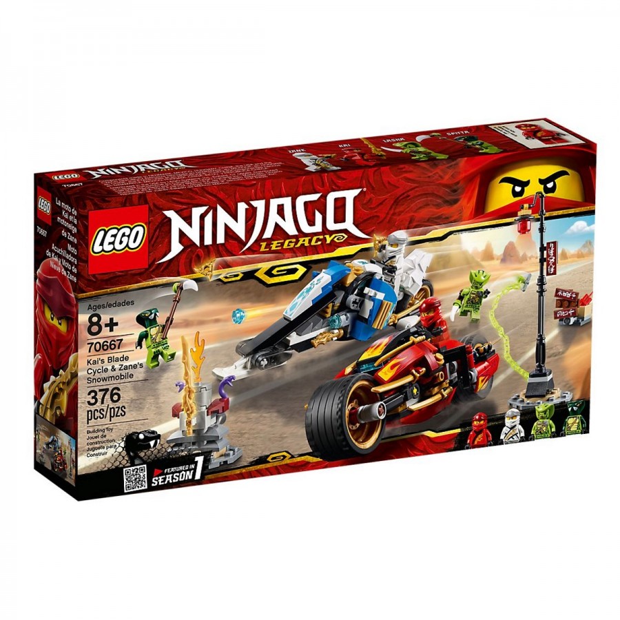 LEGO NINJAGO Kais Blade Cycle & Zanes Snowmobile