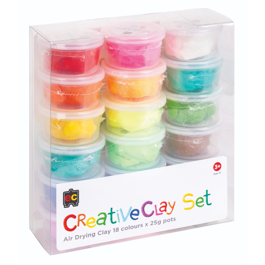 Creative Air Dry Clay Set With 18 Tubs Of Colours