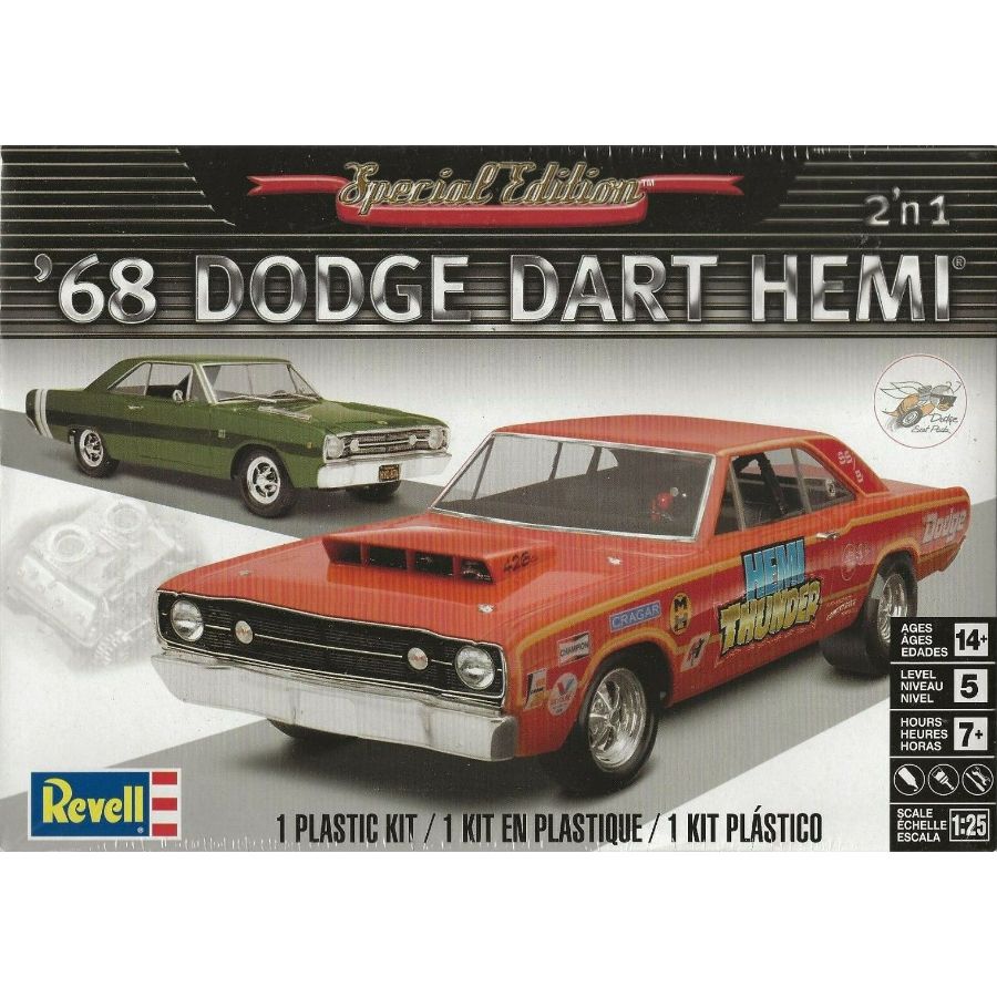 Revell Model Kit 1:24 68 Dodge Hemi Dart 2 N 1