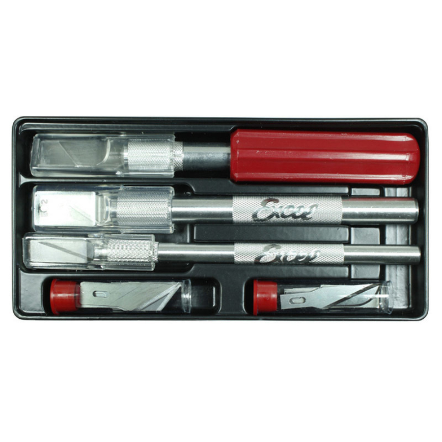Excel Tools Hobby Knife Set In Plastic Tray