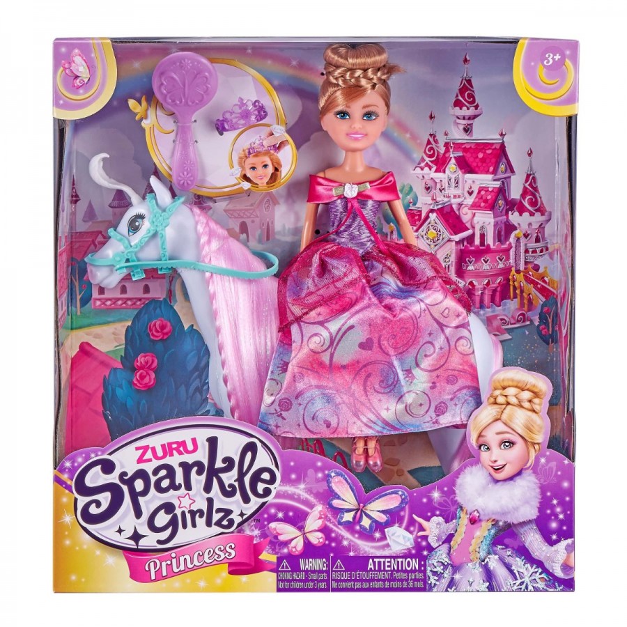 Sparkle Girlz Princess Doll & Horse Playset