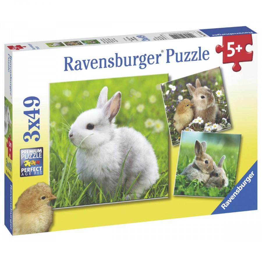 Ravensburger Puzzle 3x49 Piece Cute Bunnies