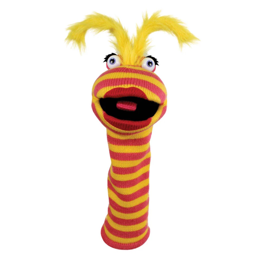 The Puppet Co Sockettes Puppet Lipstick Pink Yellow