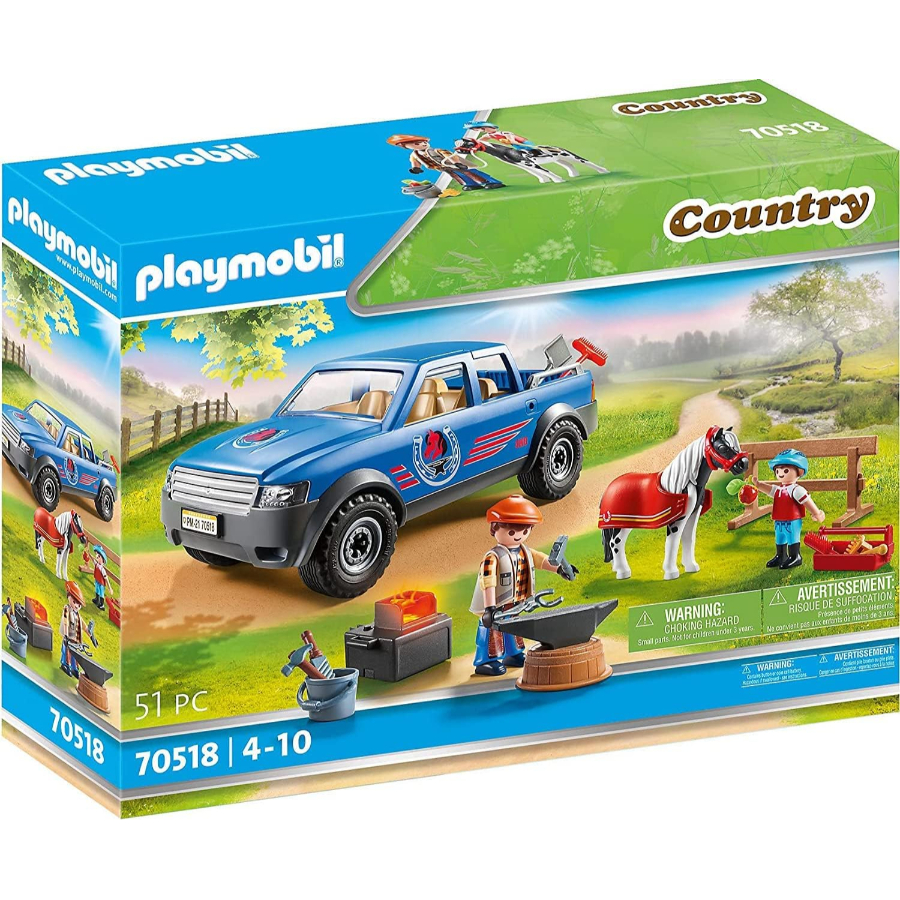 Playmobil Country Farrier Set With Vehicle Horse & Accessories 70518