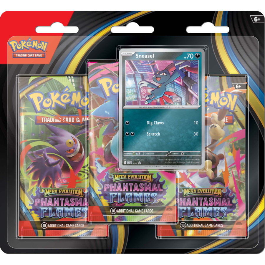 Pokemon TCG Mega Evolutions Phantasmal Flames Three Booster Blister