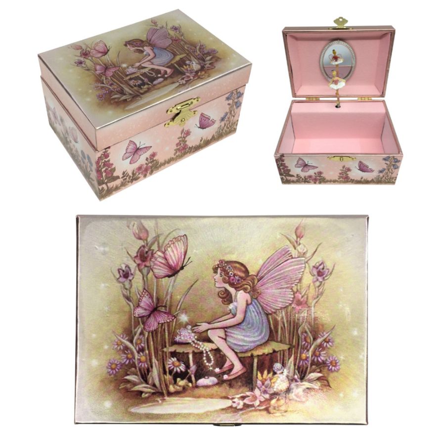 Musical Jewel Box Foil Fairy Butterfly