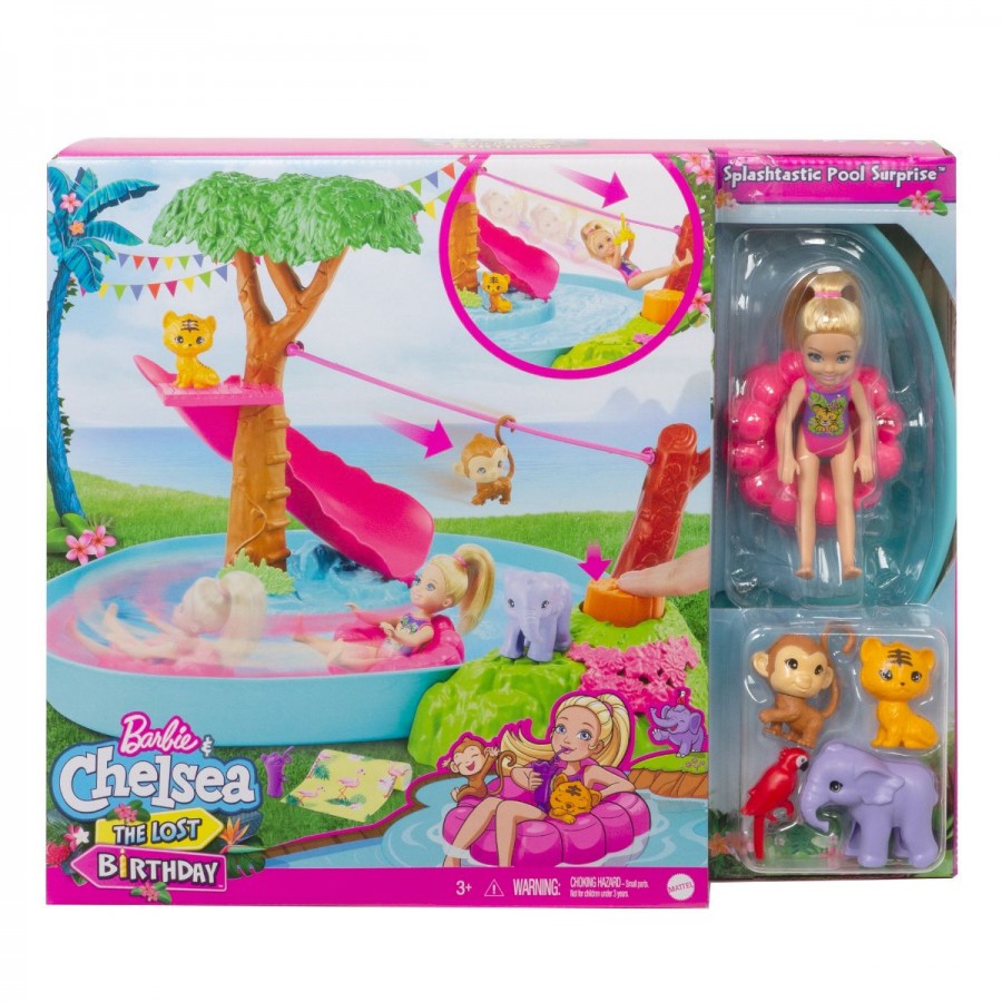 Barbie Chelsea The Lost Birthday Splashtastic Pool Surprise Playset