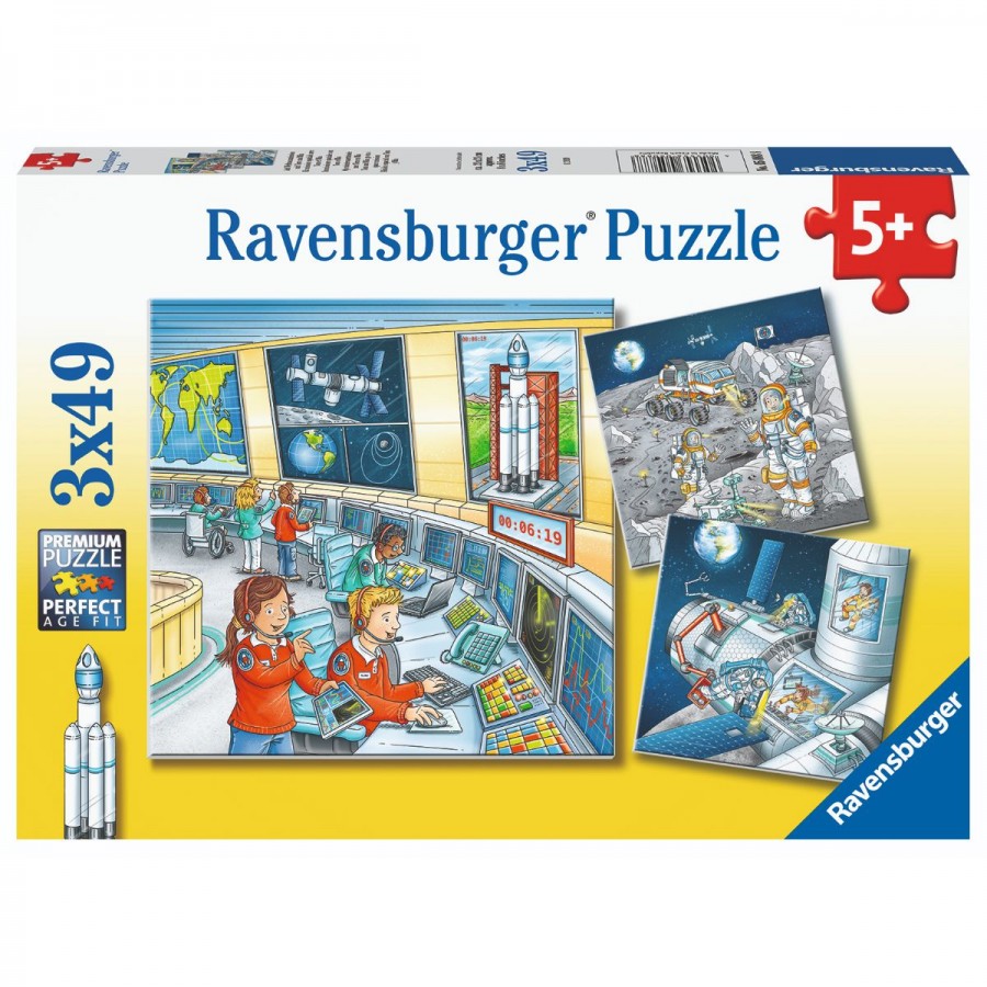 Ravensburger Puzzle 3x49 Piece Tom & Mia Go On A Space Mission