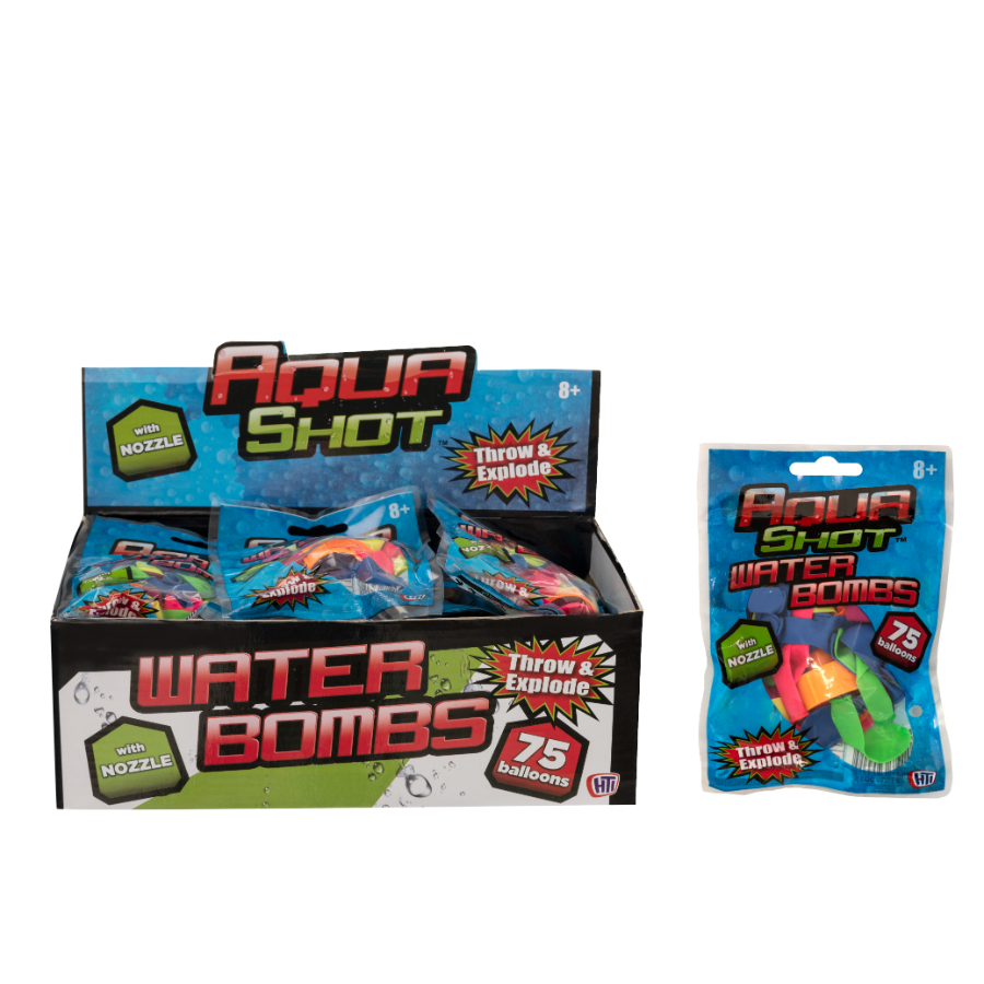 Aqua Shot Water Balloons 75 Pack With Nozzle