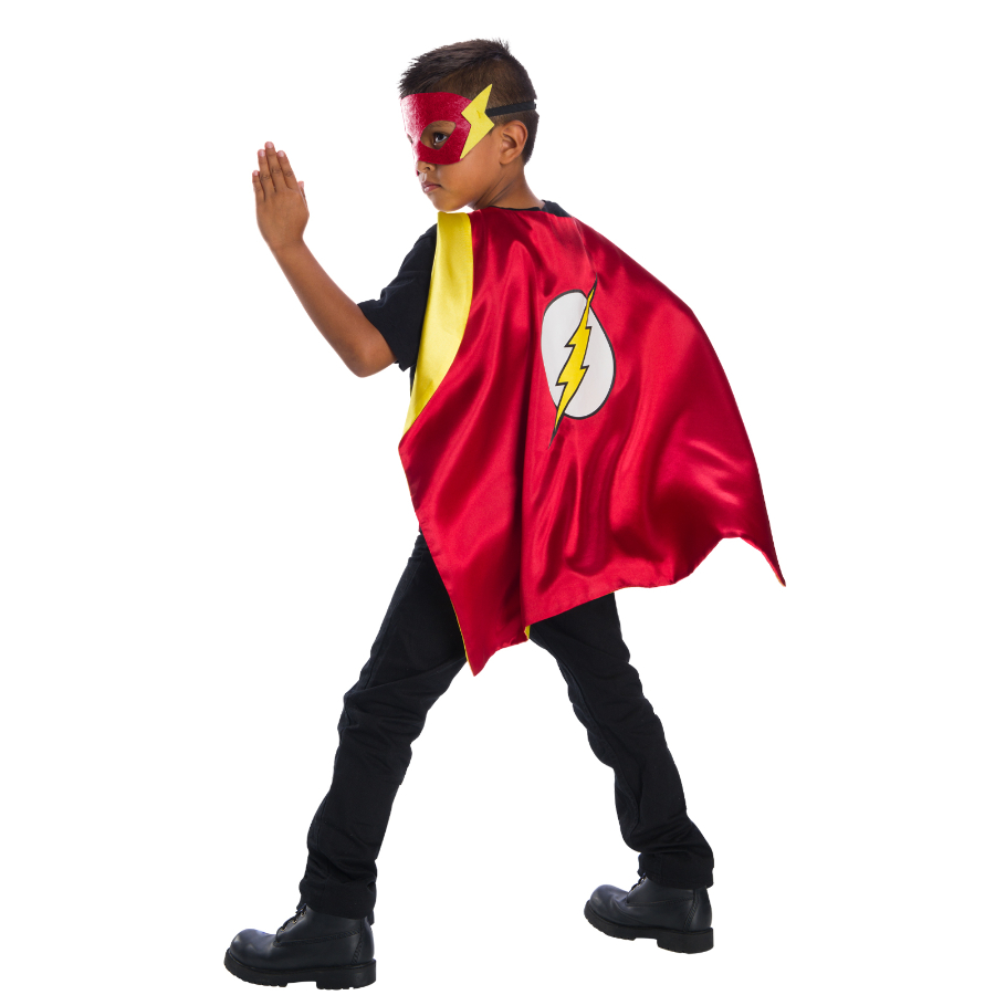 The Flash Cape & Mask Kids Dress Up Costume Set
