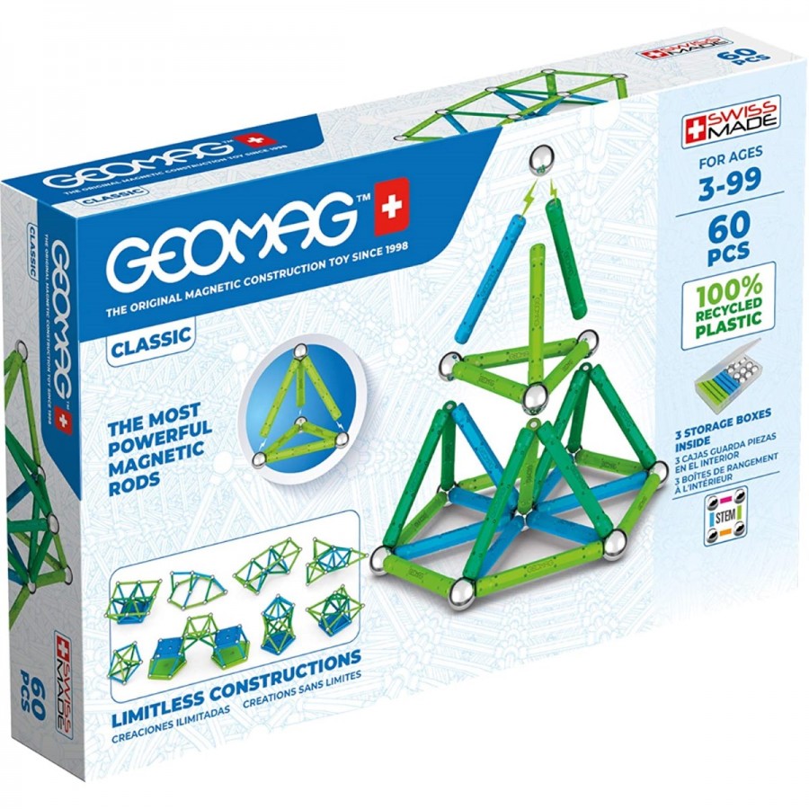 Geomag Magnetic Construction With Recycled Plastic 60 Piece Set