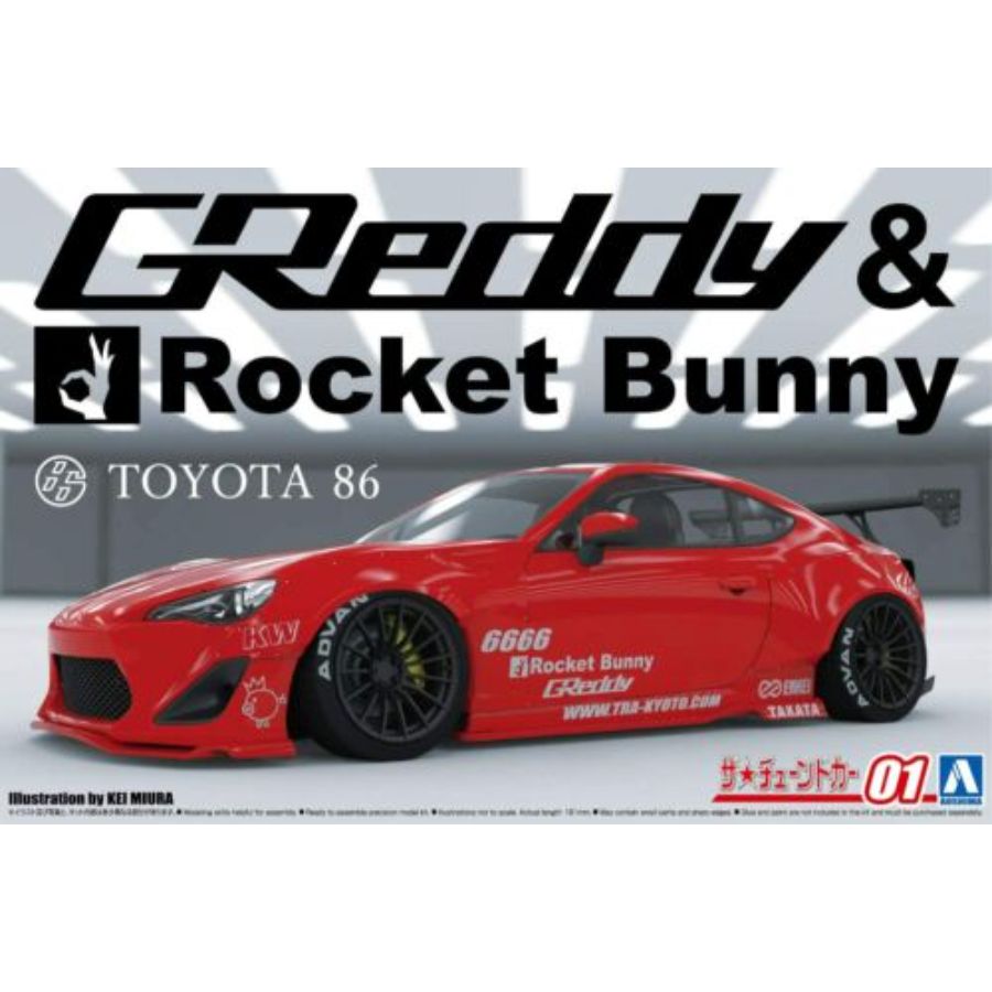 Aoshima Model Kit 1:24ZN6 Toyota 86 12 Greddy & Rocket Bunny Enkei Ver