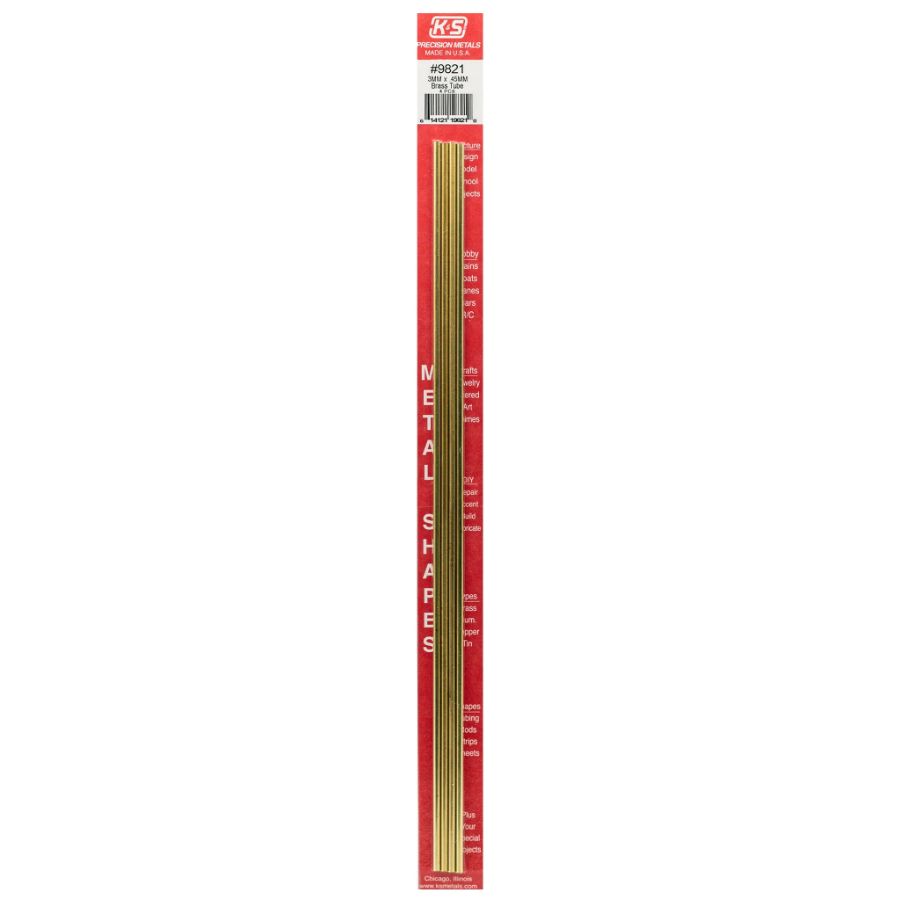 K&S Brass Round Tube 3.0 ODx300mm 0.45 Wall M0031 4 Pack