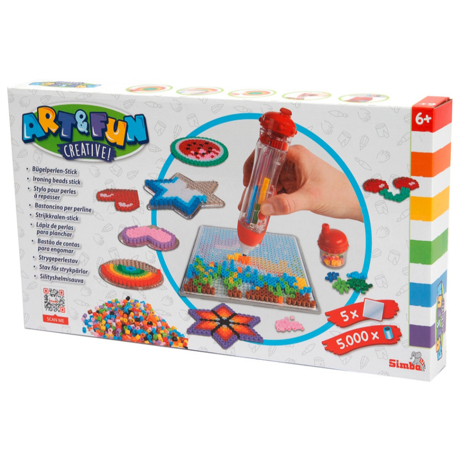 Art & Fun Ironing Beads Craft Set With Boards, Applicator Pen & 5000 Beads