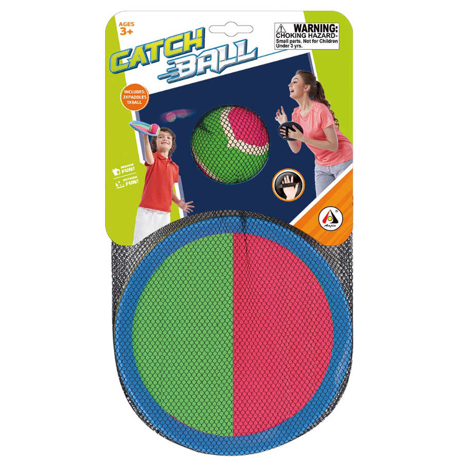 Catch Ball Set With Two Velcro Pads & Ball In Carry Bag