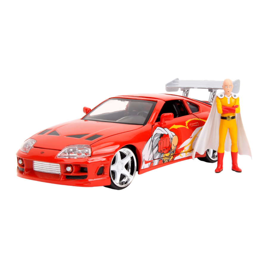 Jada Diecast 1:24 One Punch Man 1995 Toyota Supra With Saitama