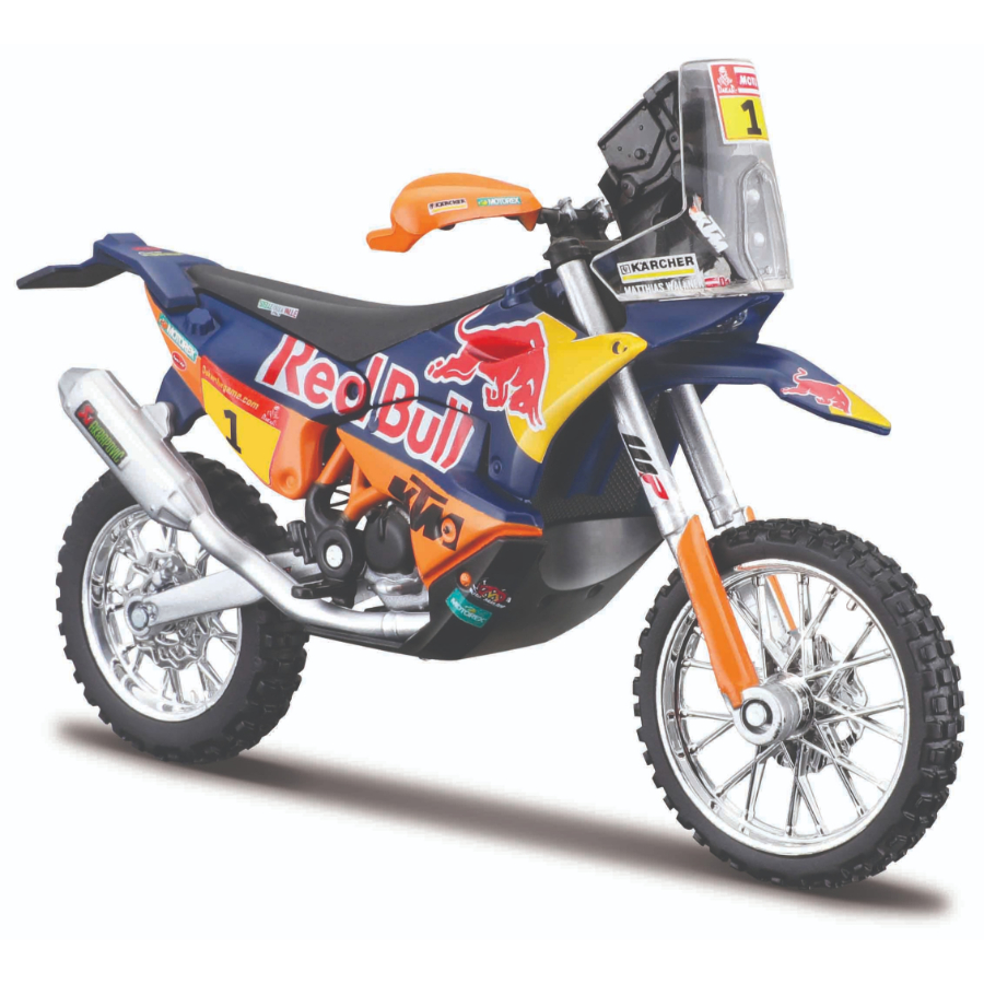 Bburago Diecast 1:18 Dirt Bike KTM 450 Dakar Rally 2019 Red Bull