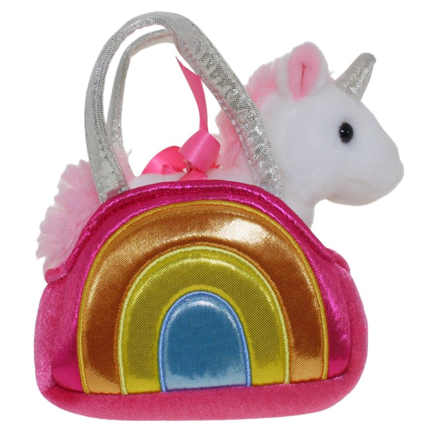 Fancy Pal Unicorn In Rainbow Bag