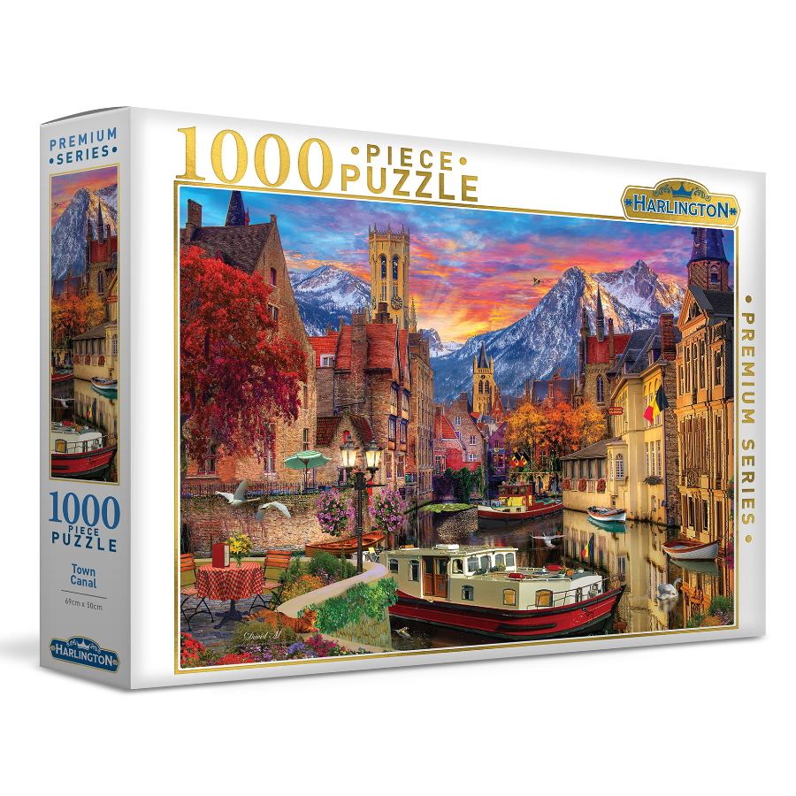 Harlington 1000 Piece Puzzle Town Canal