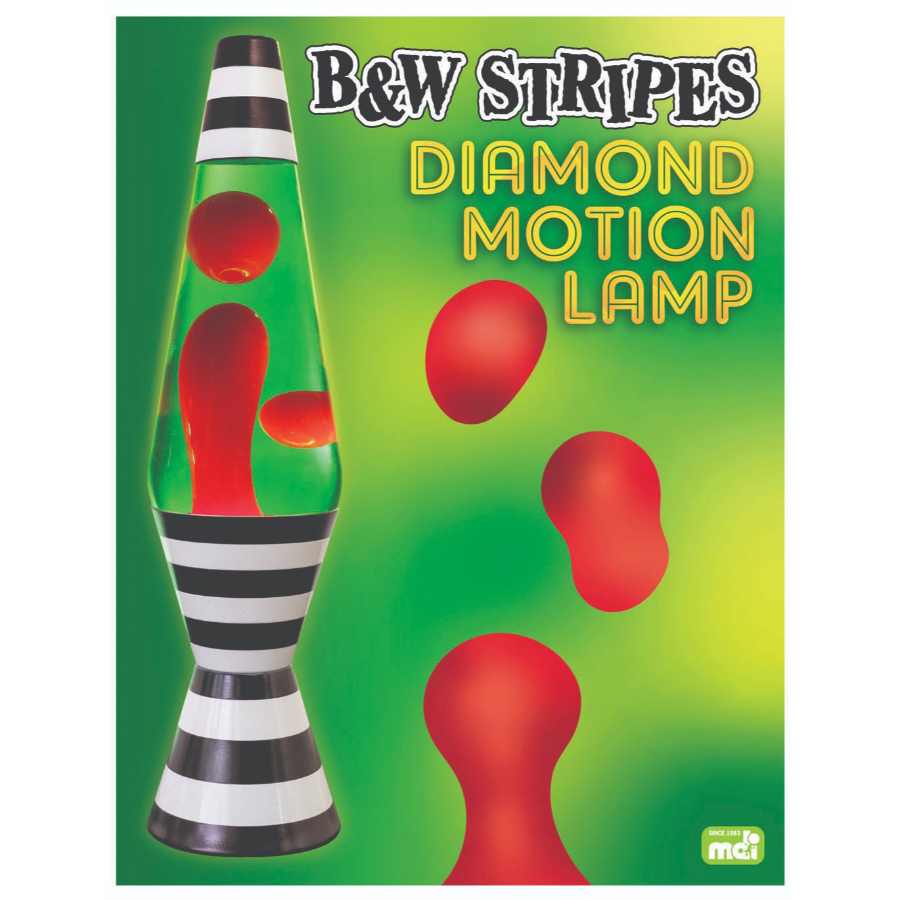 Lava Lamp Diamond Motion Black & White Stripe