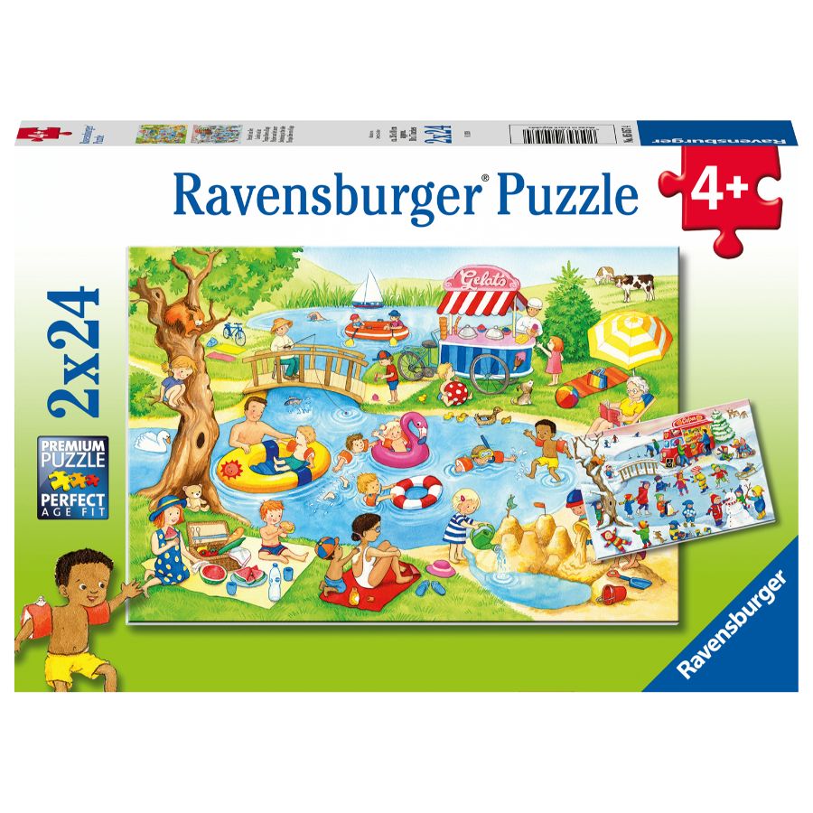 Ravensburger Puzzle 2x24 Piece Swimming At The Lake