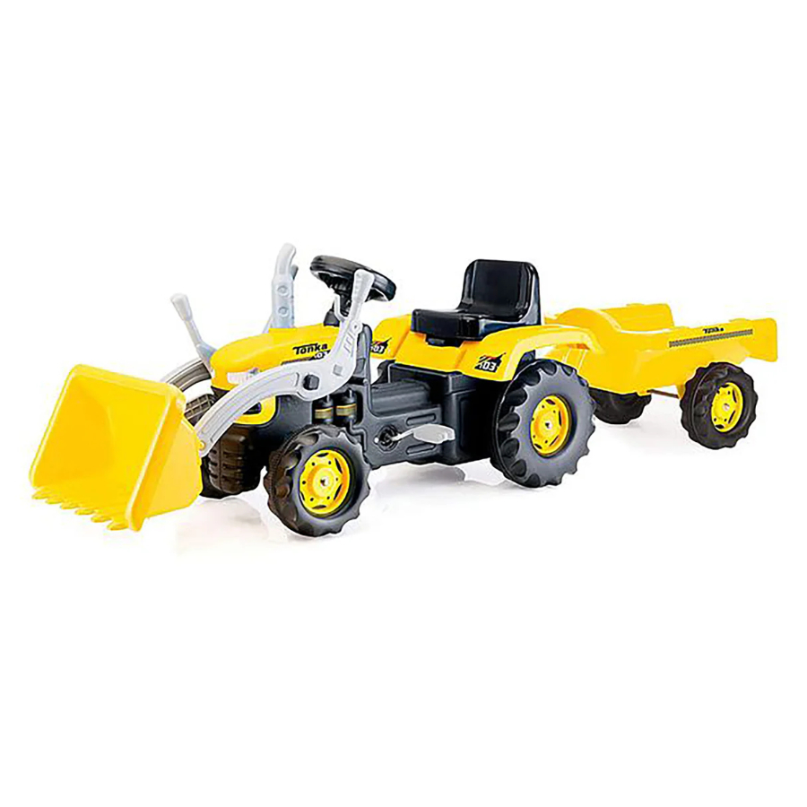 Tonka Pedal Ride On With Excavator Front & Trailer