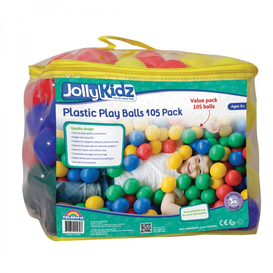 Jolly KidZ Plastic Play Balls 105 Pack