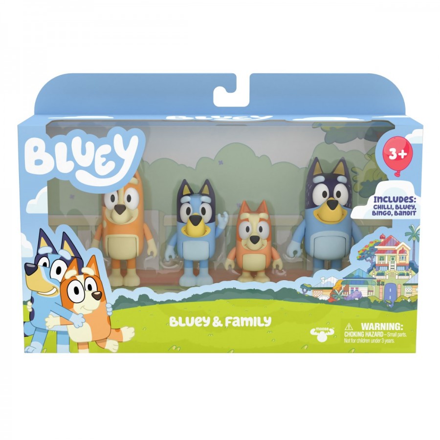 Bluey Series 1 Family & Friends Figurine 4 Pack Assorted