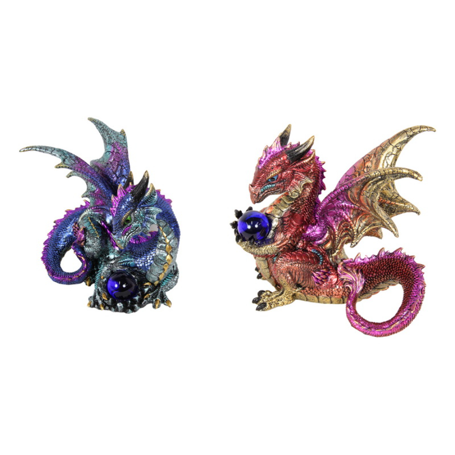 Red Blue Dragon With Ball 20cm Assorted