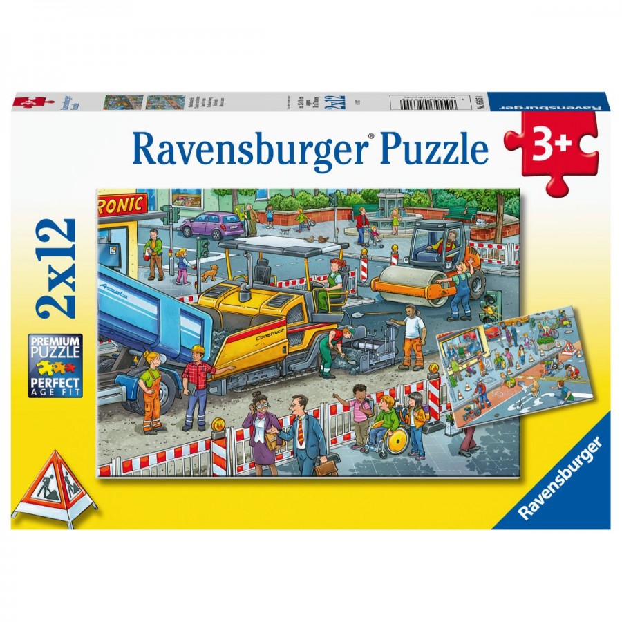 Ravensburger Puzzle 2x12 Piece Road Works