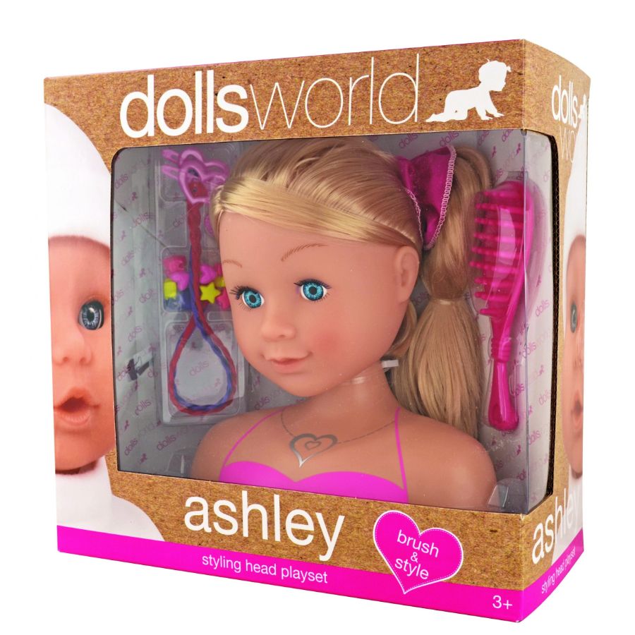 Dolls World Styling Head Ashley Assorted