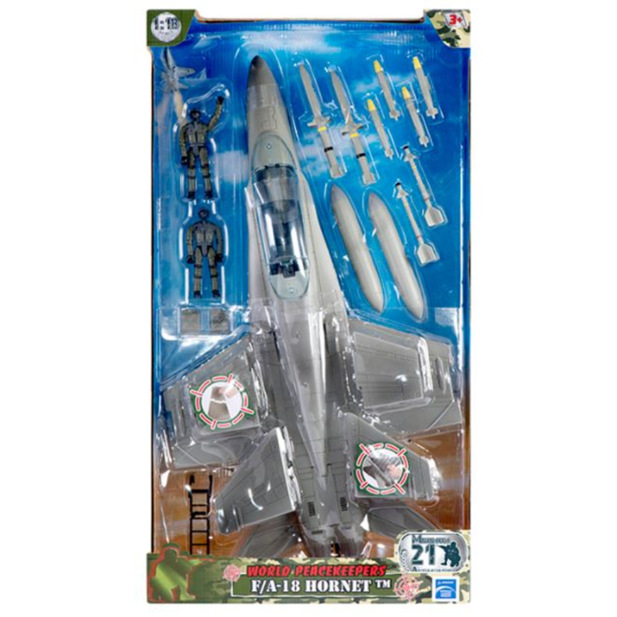 World Peacekeepers Military FA-18 Hornet Jet With Figures & Accessories