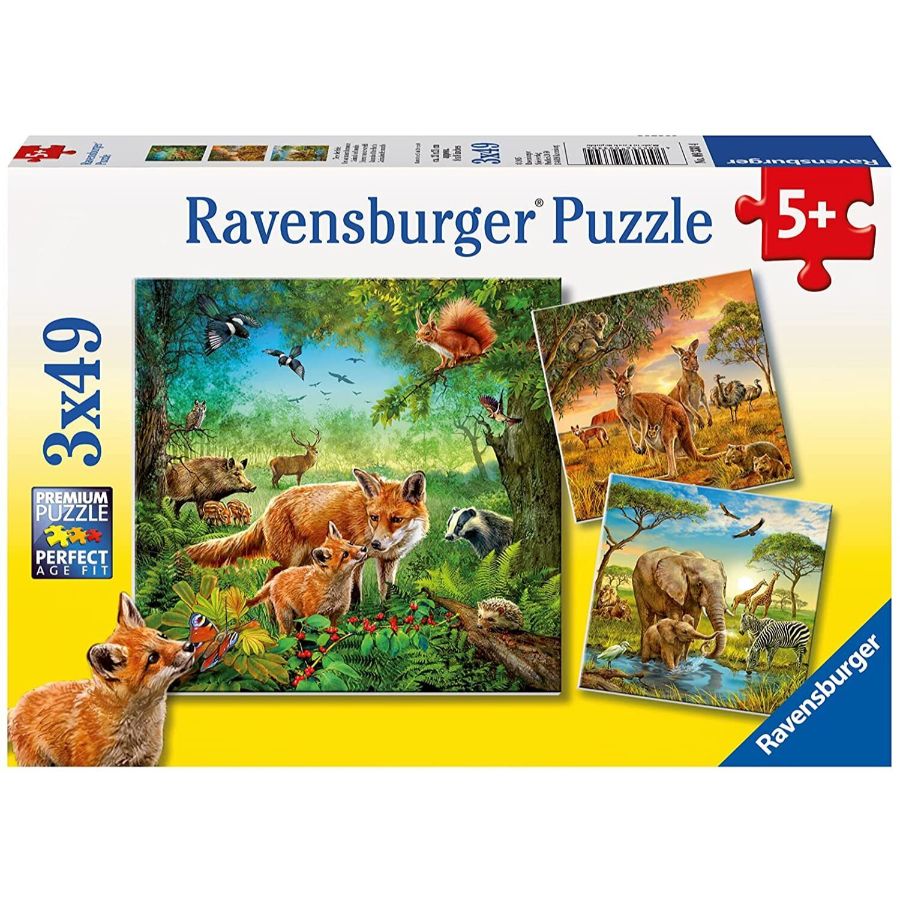 Ravensburger Puzzle 3x49 Piece Animals Of The Earth