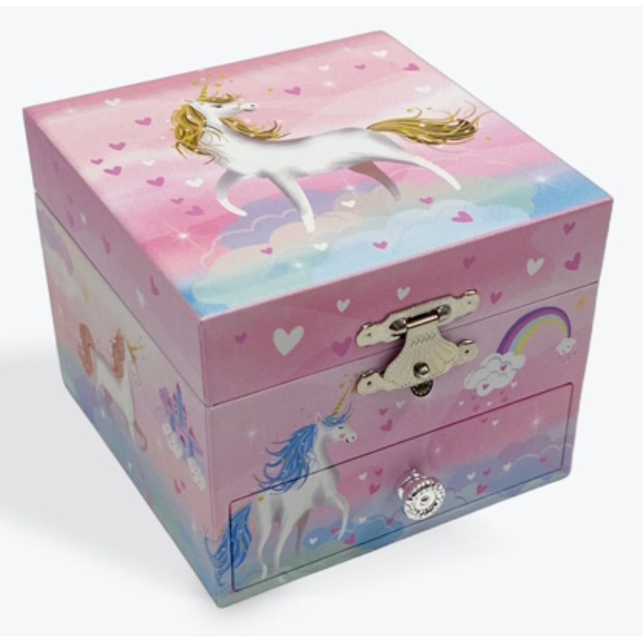 Jewel Box Small Prancing White Unicorn
