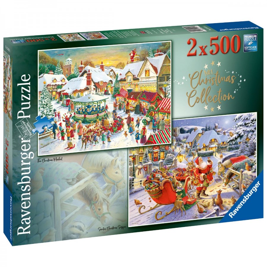 Ravensburger Puzzle 500 Piece 2x Christmas Collection No 1