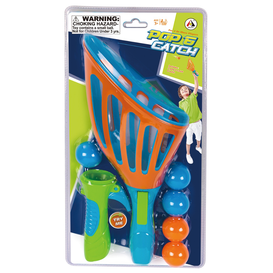 Pop & Catch Game With Two Paddles & Six Balls