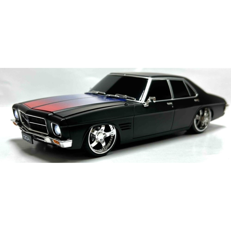 DDA Collectibles 1:24 Holden HQ Custom Light Up Matte Black With Colour Shift Stripe