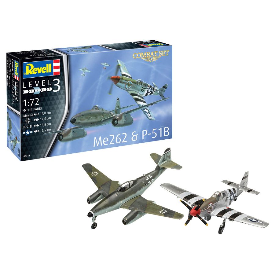 Revell Model Kit 1:72 Combat Set ME262 & P-51B