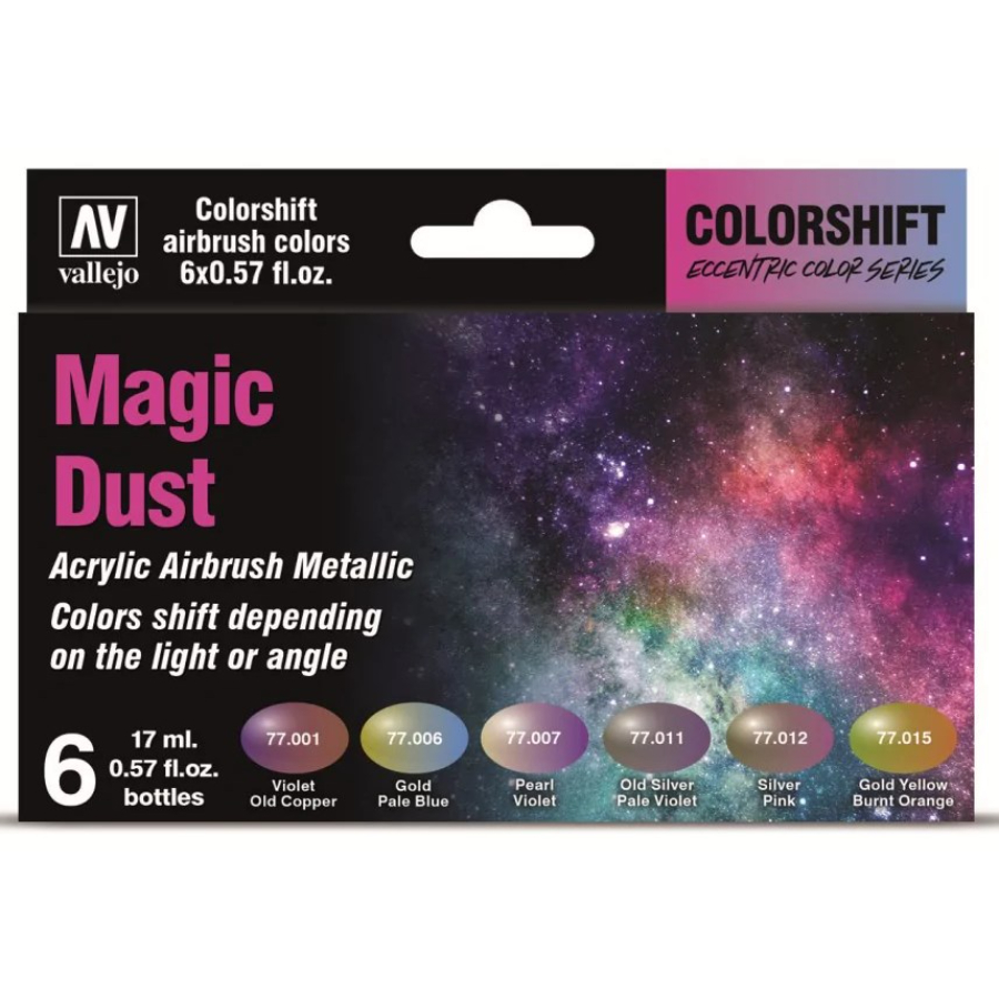 Vallejo Eccentric Colorshift Magic Dust 6 Colour Acrylic Airbrush Paint Set