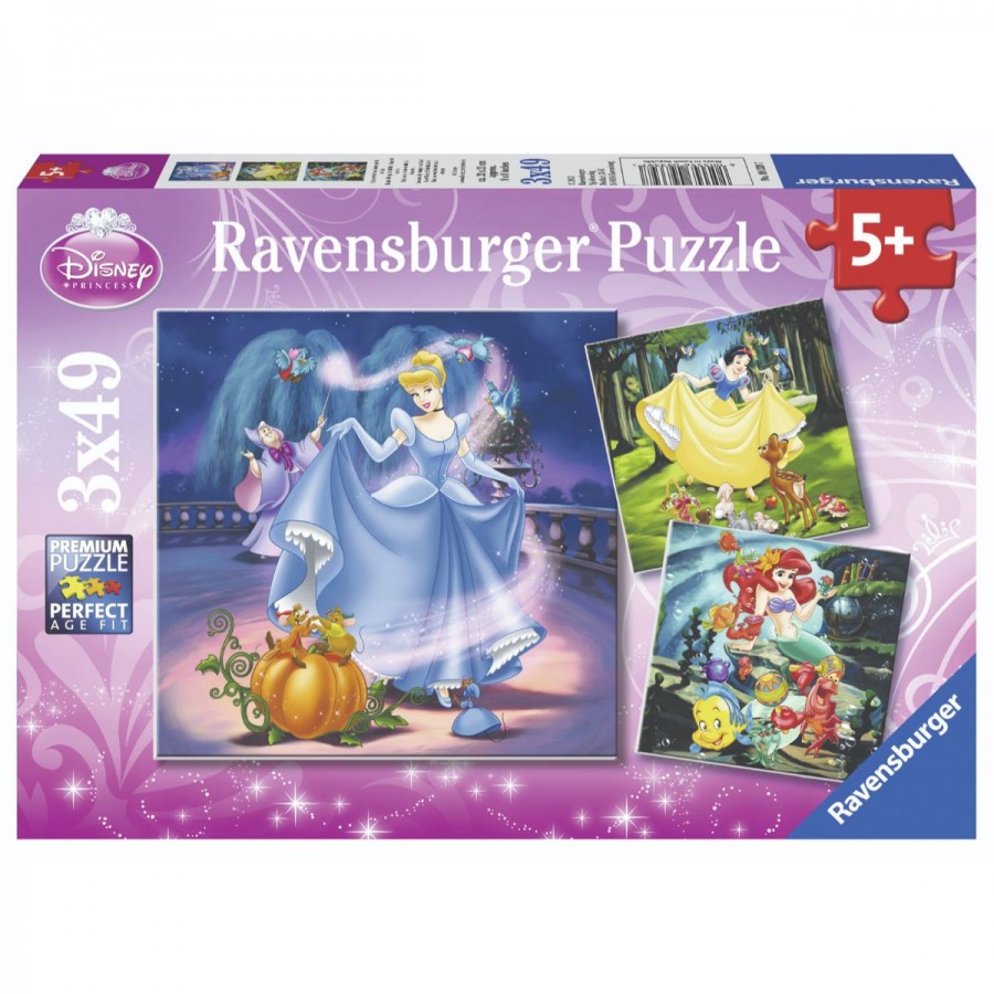Ravensburger Puzzle Disney 3x49 Piece Disney Cinderella & Ariel