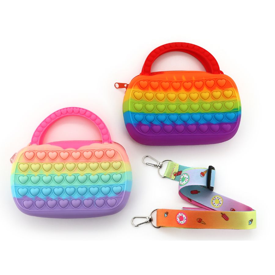 Push Pop Oval Rainbow Handbag Assorted