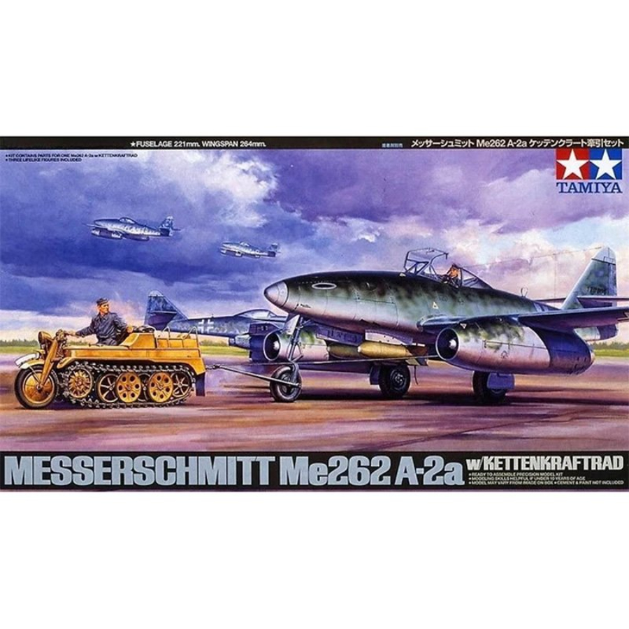 Tamiya Model Kit 1:48 Messerschmitt ME262 A-2A With Kettenkraftrad