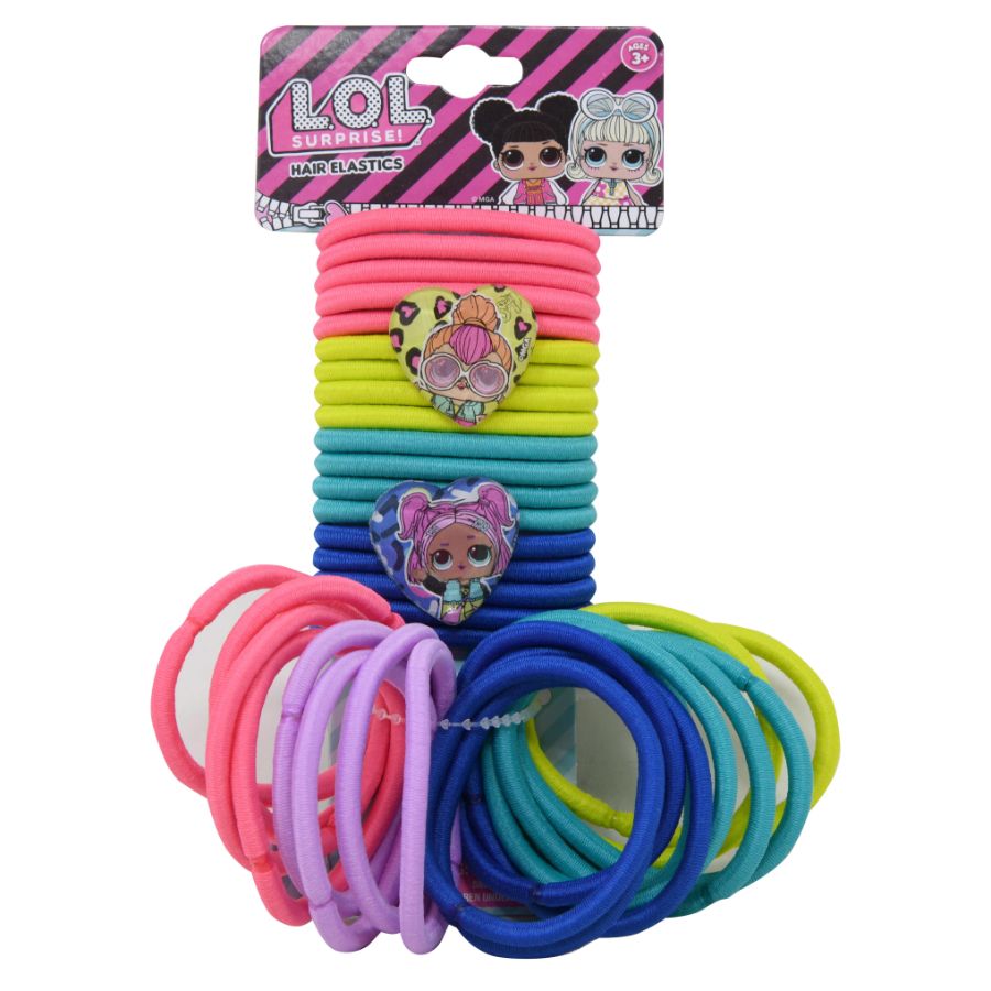LOL Surprise Hair Elastics 36 Pack With Charms