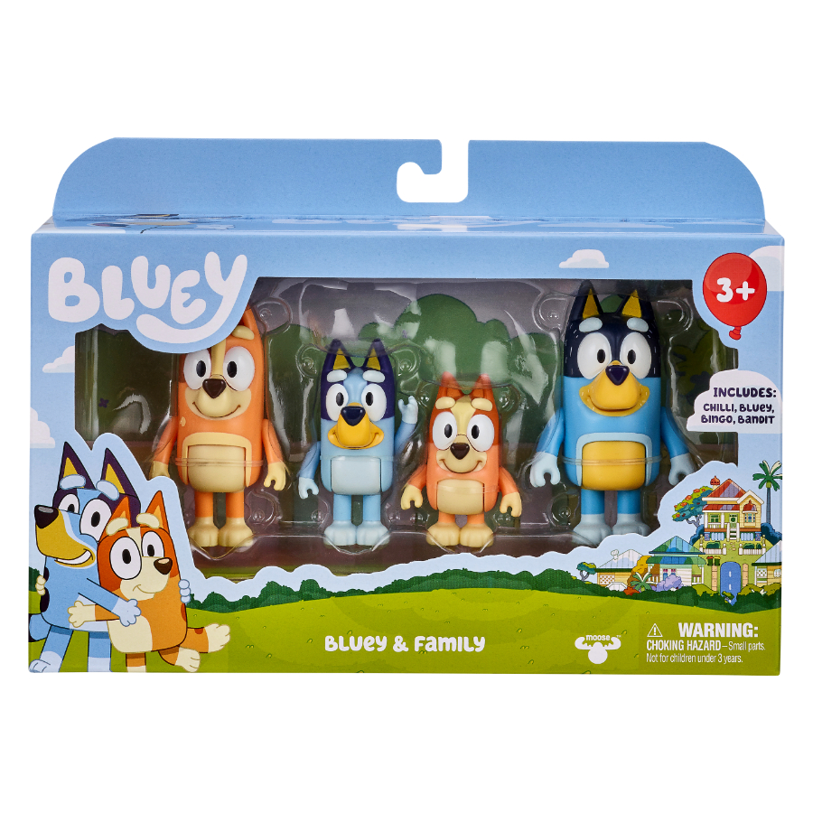 Bluey Series 11 Figurine 4 Pack With Accessories Assorted