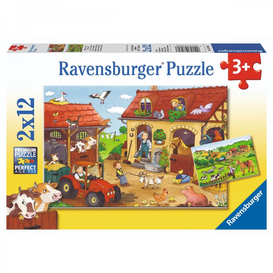 Ravensburger Puzzle 2x12 Piece Working On The Farm