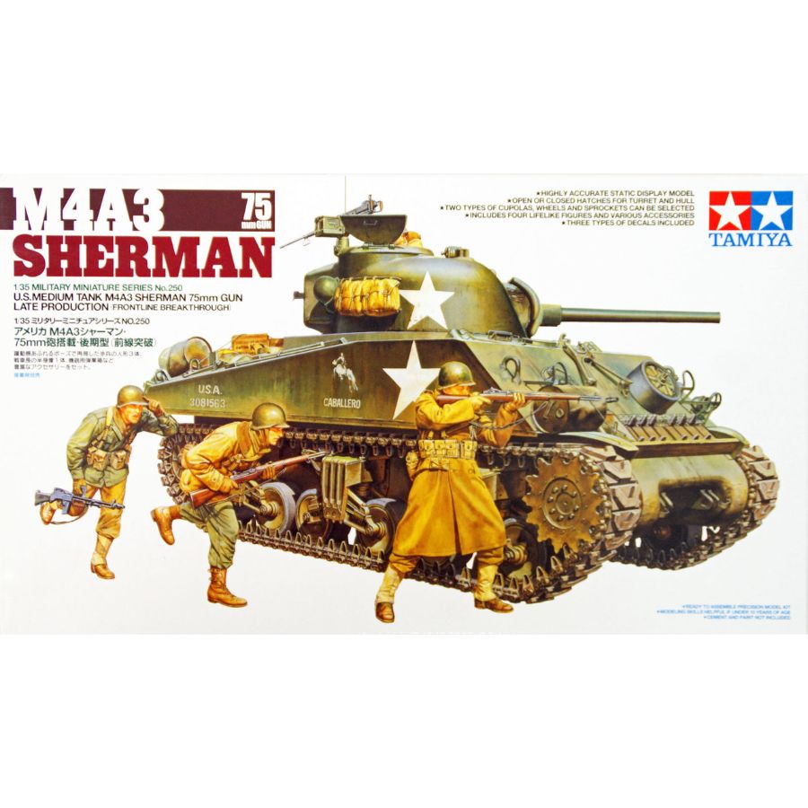 Tamiya Model Kit 1:35 M4A3 Sherman With 75mm Gun