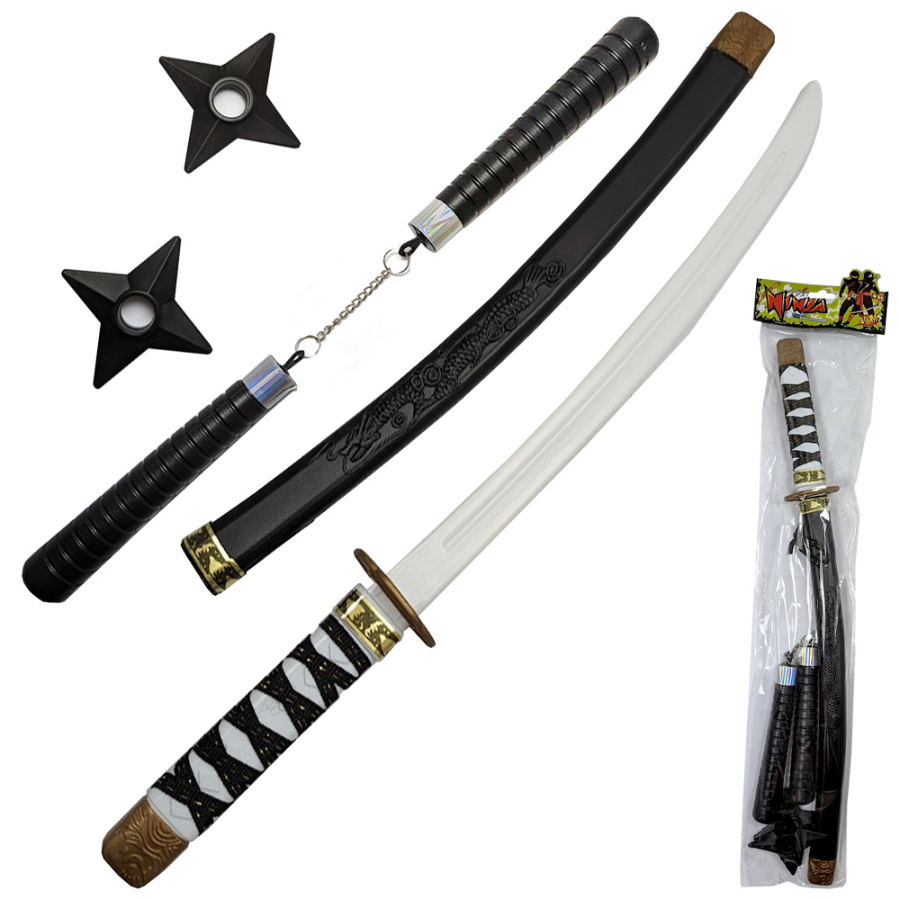 Ninja Set With Long Sword & Nunchucks