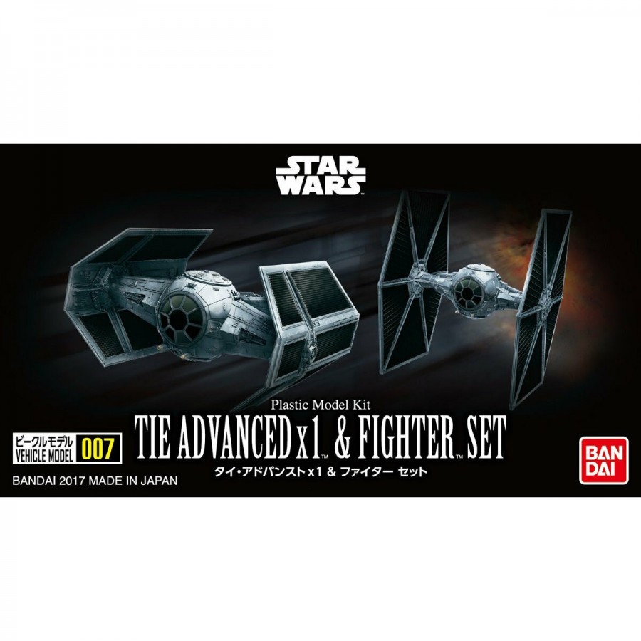 Star Wars Model Kit Vehicle Model 007 Tie Advanced X1 & Fighter Set