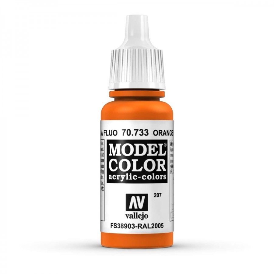 Vallejo Acrylic Paint Model Colour Fluorescent Orange 17ml