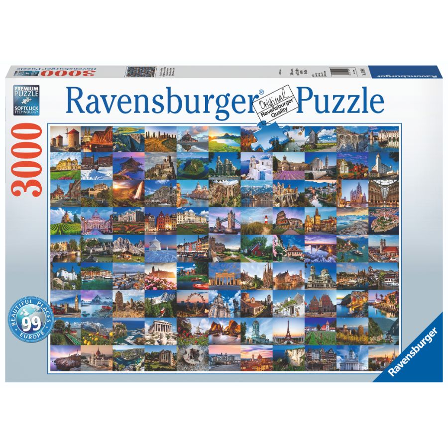 Ravensburger Puzzle 3000 Piece 99 Beautiful Places Of Europe